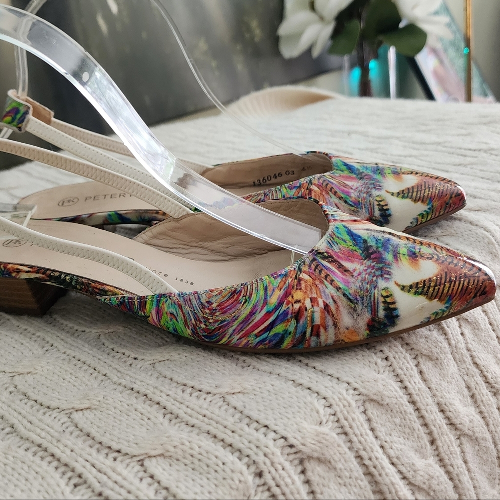 Peter Kaiser Tropical Floral Slingback Flats -Vibrant  Multicolor.7.5US - Picture 5 of 15